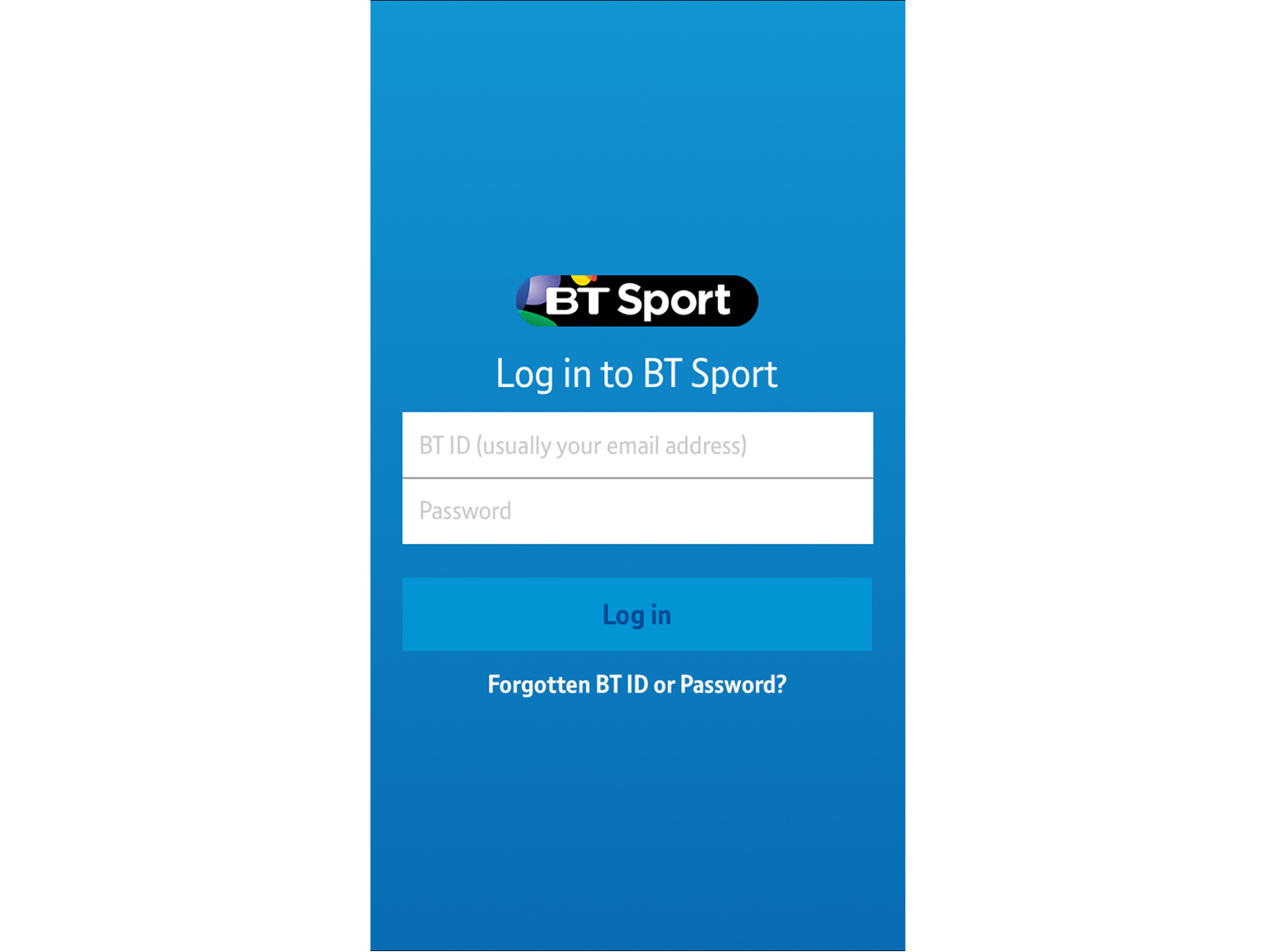 Bt sports login page